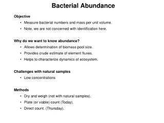 Bacterial Abundance