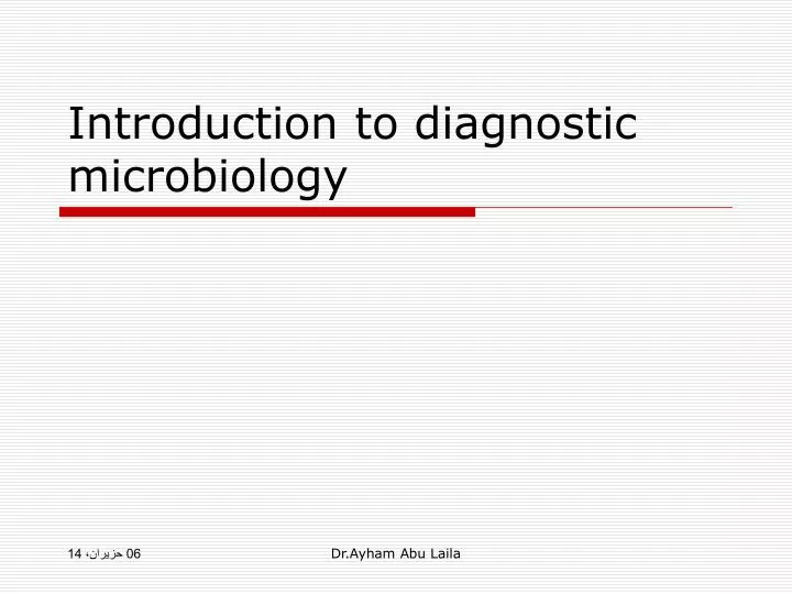 introduction to diagnostic microbiology