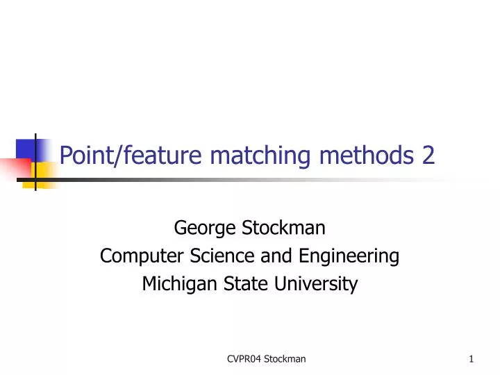 point feature matching methods 2