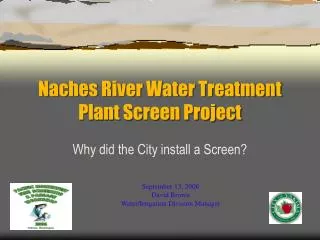 Naches River Water Treatment Plant Screen Project