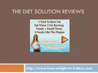 the diet solution reviews