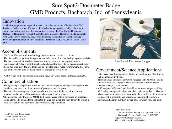 sure spot dosimeter badge gmd products bacharach inc of pennsylvania