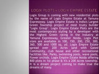 logix plots noida|@8860623211|logix empire estate plots yamu