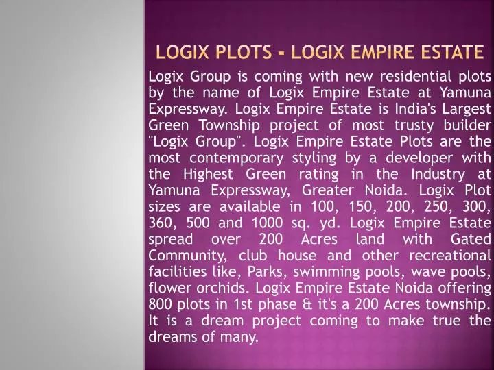 logix plots logix empire estate