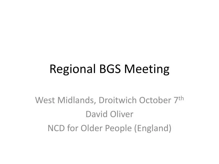 regional bgs meeting