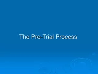 The Pre-Trial Process