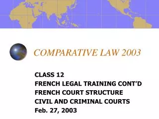 COMPARATIVE LAW 2003