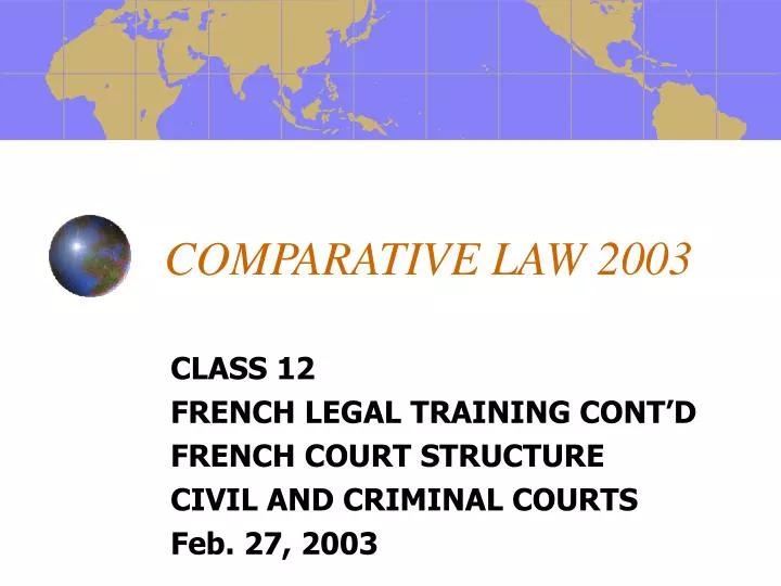 comparative law 2003