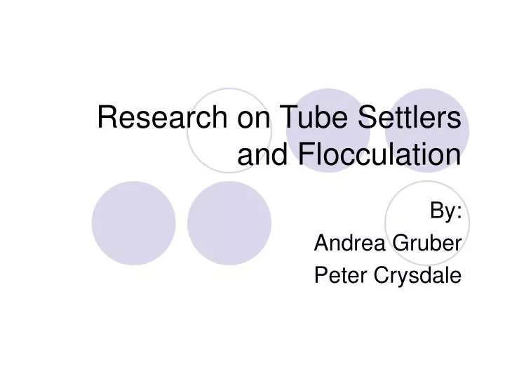 research on tube settlers and flocculation