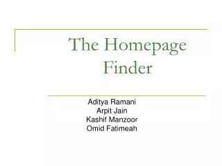 The Homepage Finder