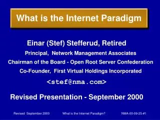What is the Internet Paradigm