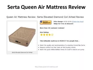 serta elevated diamond coil air bed review