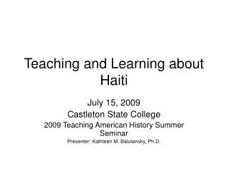 teaching and learning about haiti