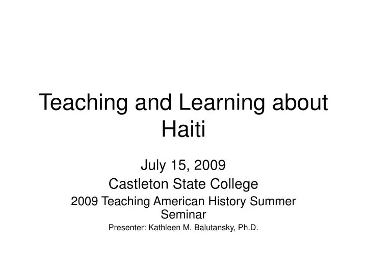 teaching and learning about haiti