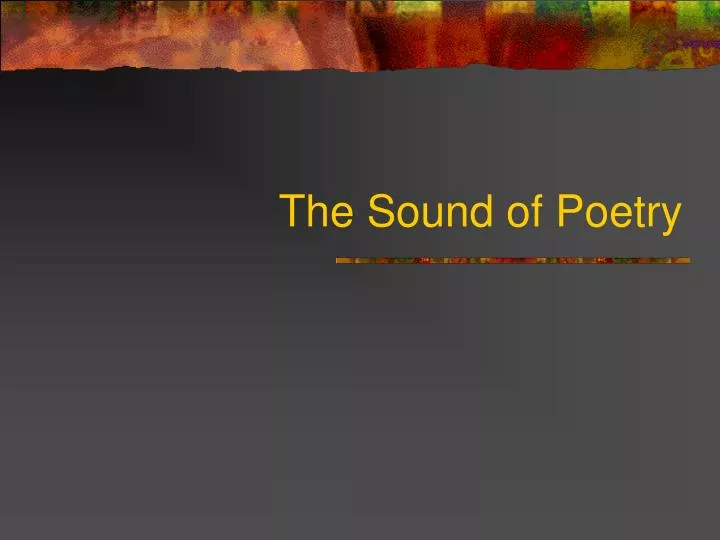 the sound of poetry