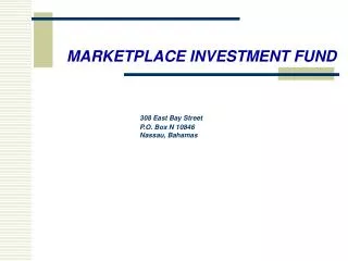 MARKETPLACE INVESTMENT FUND