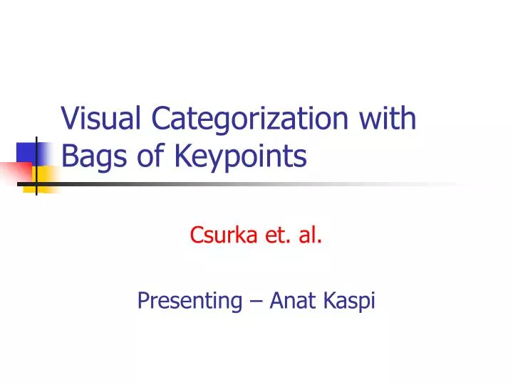 visual categorization with bags of keypoints