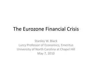 The Eurozone Financial Crisis