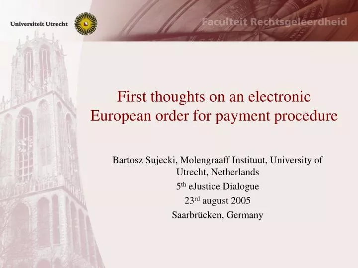 first thoughts on an electronic european order for payment procedure
