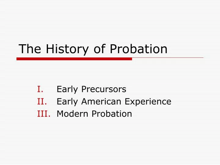 the history of probation