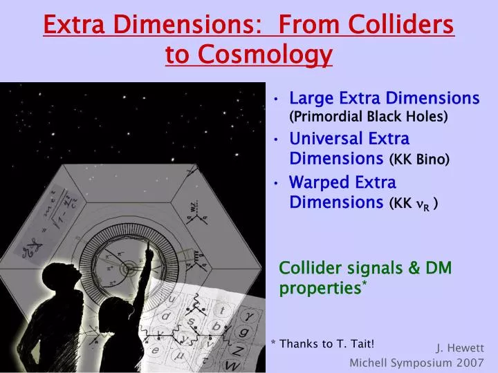 extra dimensions from colliders to cosmology