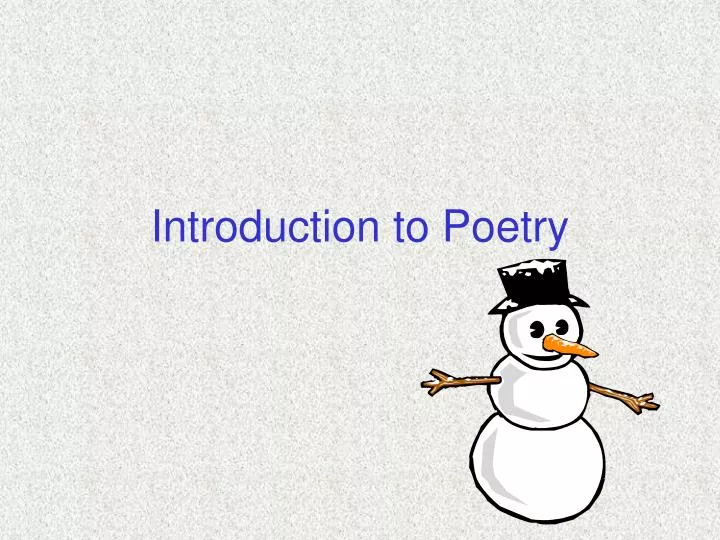 introduction to poetry