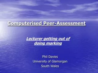 Computerised Peer-Assessment