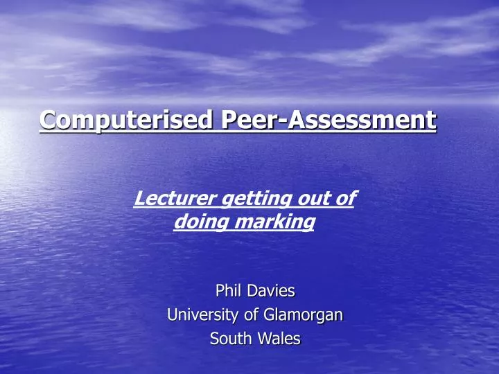computerised peer assessment