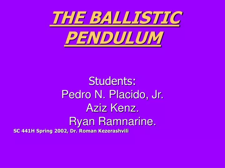 the ballistic pendulum