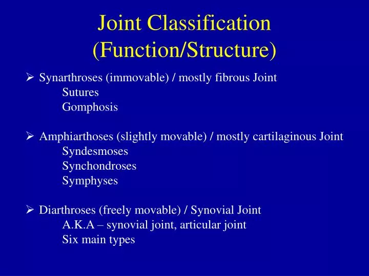 joint classification function structure