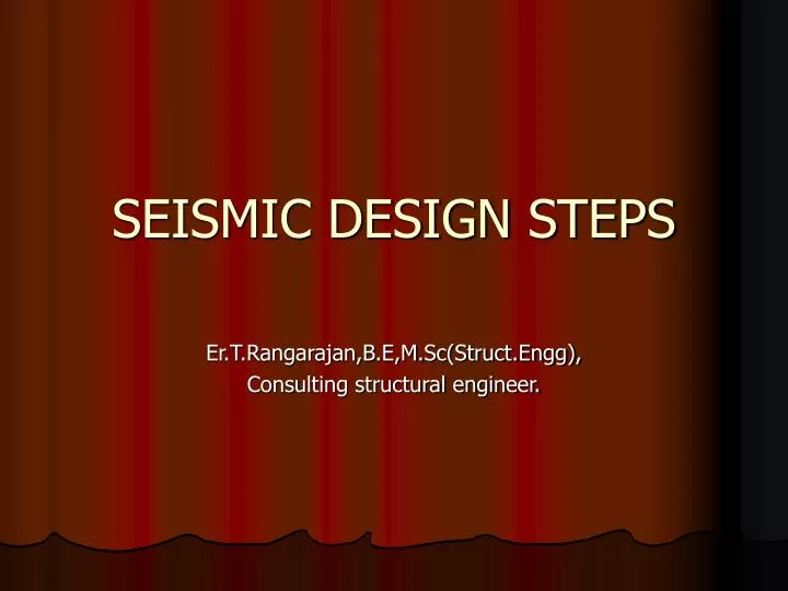 seismic design steps