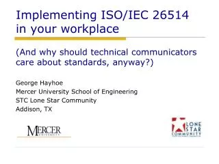 Implementing ISO/IEC 26514 in your workplace