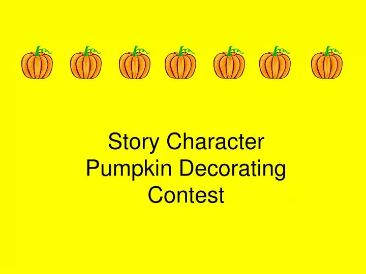story character pumpkin decorating contest