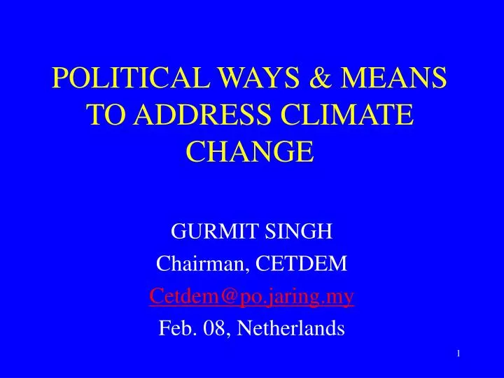 political ways means to address climate change