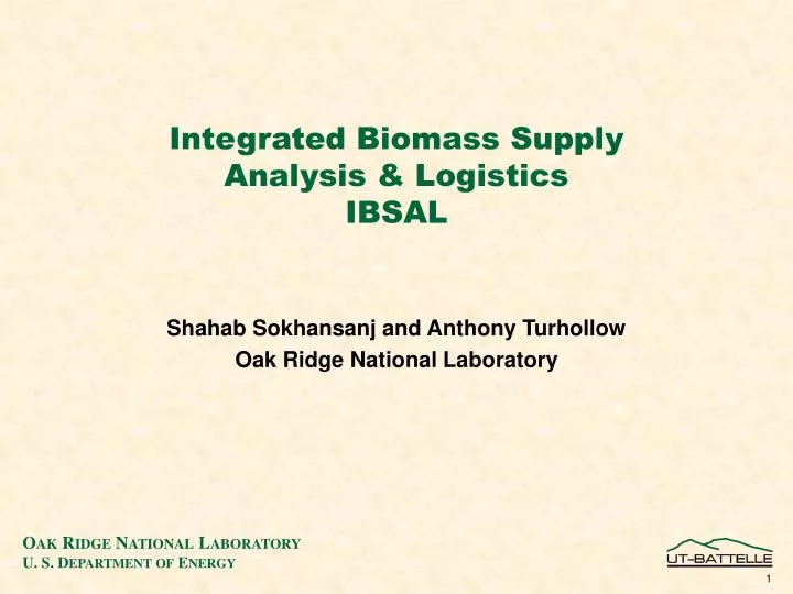 integrated biomass supply analysis logistics ibsal