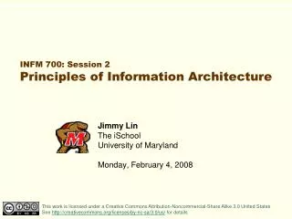 INFM 700: Session 2 Principles of Information Architecture