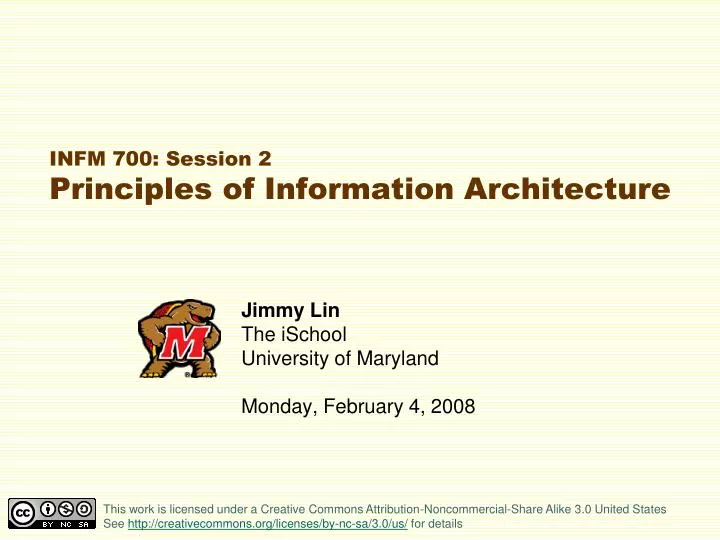 infm 700 session 2 principles of information architecture