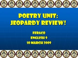Poetry Unit: Jeopardy Review!