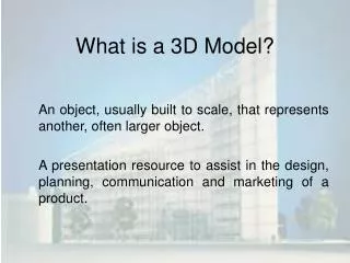 What is a 3D Model?