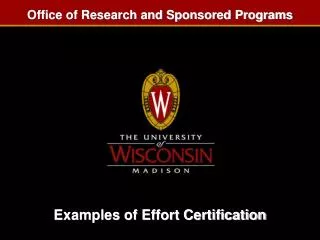 Examples of Effort Certification