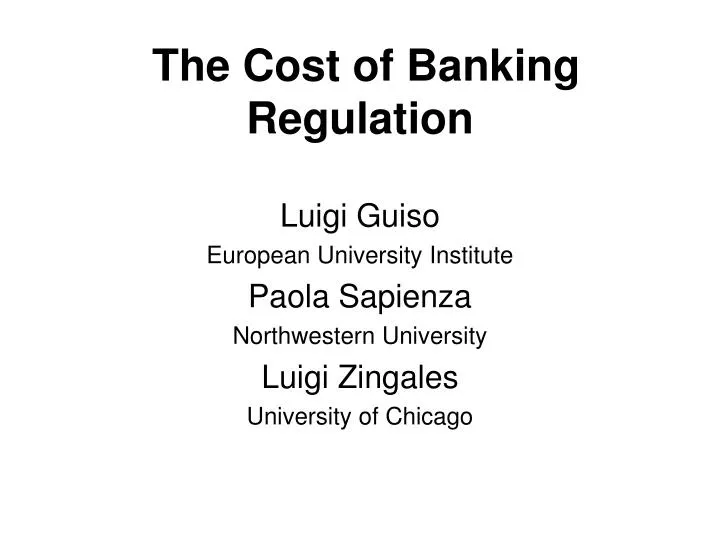 the cost of banking regulation