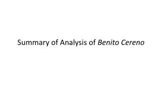 Summary of Analysis of Benito Cereno