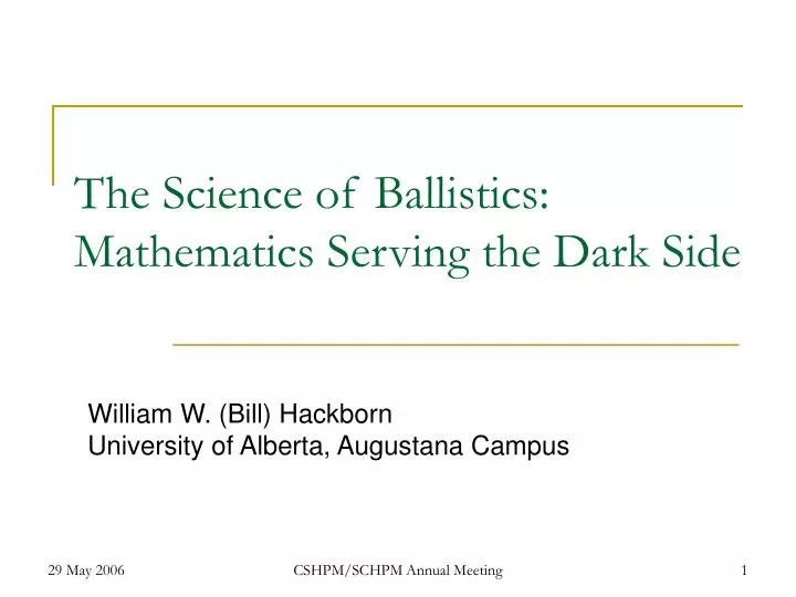 the science of ballistics mathematics serving the dark side