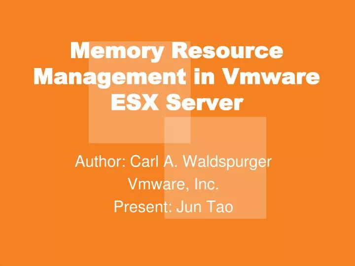memory resource management in vmware esx server