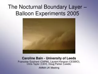 The Nocturnal Boundary Layer – Balloon Experiments 2005