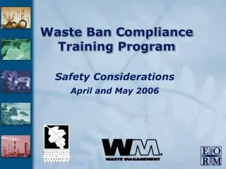 Waste Ban Compliance Training Program