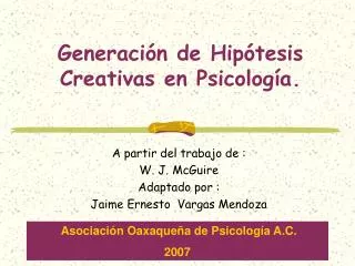 generaci n de hip tesis creativas en psicolog a