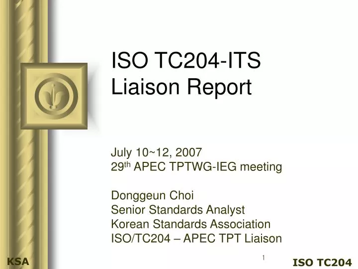 iso tc204 its liaison report