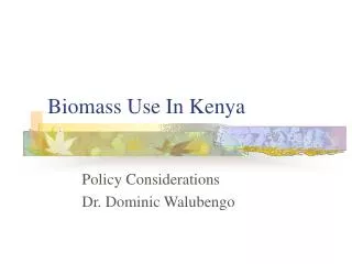 Biomass Use In Kenya