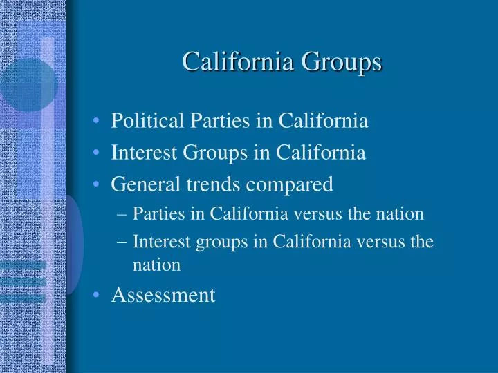 california groups